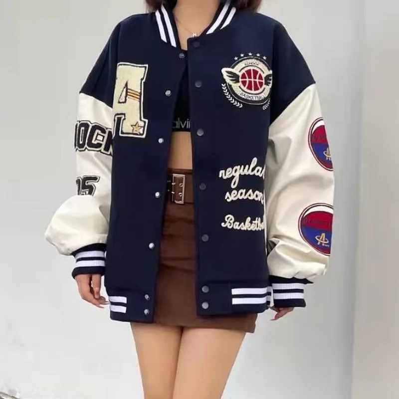 American retro letter embroidery flocking Y2K street hip-hop baseball uniform jacket female 2021 new college style couple outfit
American retro letter embroidery flocking Y2K street hip-hop baseball uniform jacket female 2021 new college style couple outfit