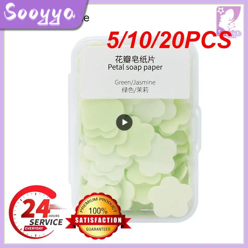 

5/10/20PCS BOX Strawberry Disposable Scented Slice Paper Cleaning Soaps Washing Hands Portable Hand Wash Petal Soap Papers Body