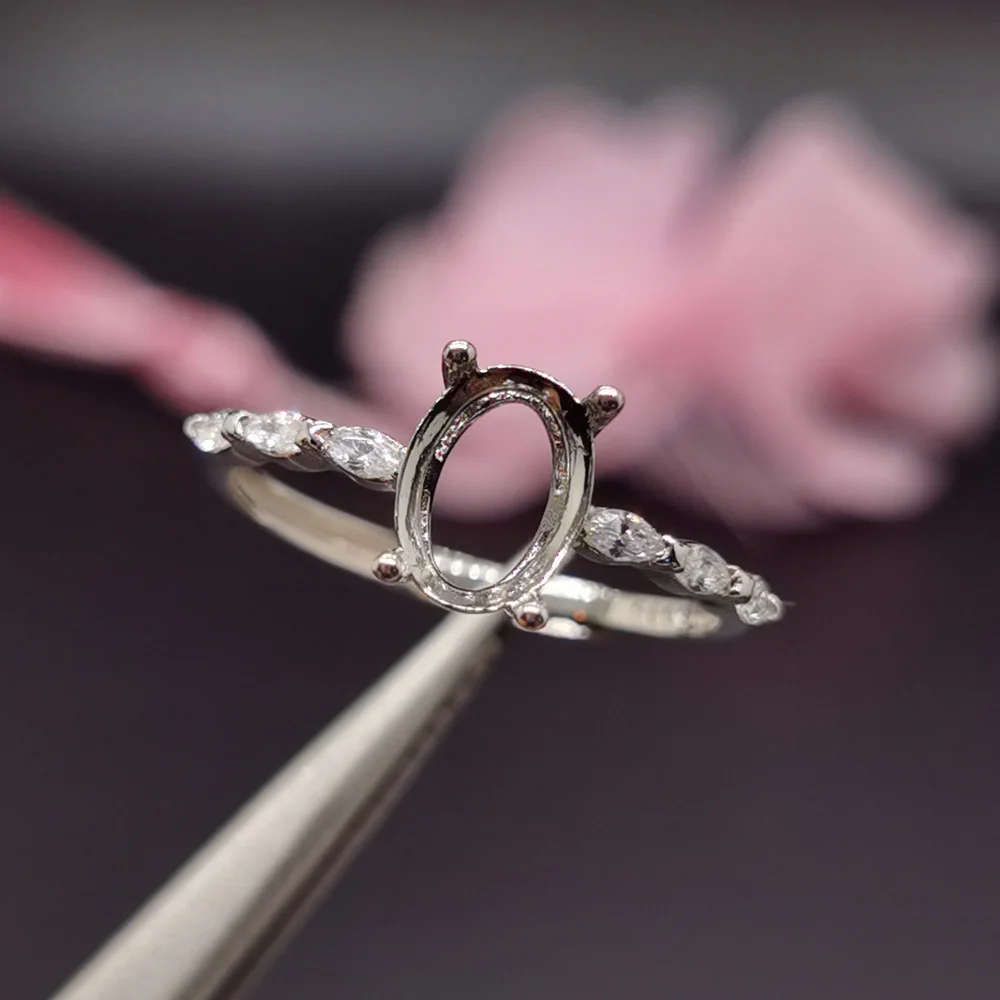 6mm*8mm Simple Gemstone Ring Setting for Engagement Ring Making Solid 925 Silver Ring Setting Jewelry DIY Supplier
6mm*8mm Simple Gemstone Ring Setting for Engagement Ring Making Solid 925 Silver Ring Setting Jewelry DIY Supplier