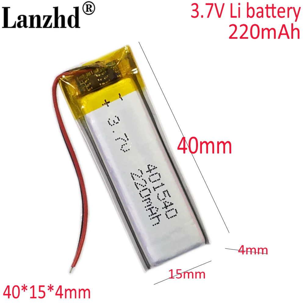 Lithium Polymer Battery 3.7V 401540 041540 451342 For point reading pen recording pen flash shoes 220mAh battery Bluetooth Heads
Lithium Polymer Battery 3.7V 401540 041540 451342 For point reading pen recording pen flash shoes 220mAh battery Bluetooth Heads