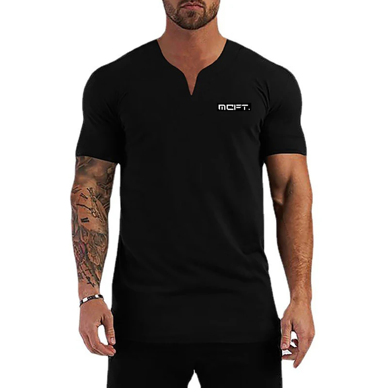Muscleguys/Летняя мужская хлопковая Футболка с v-образным вырезом и коротким рукавом, облегающая модная футболка, Мужская облегающая повседневная спортивная одежда, футболка для фитнеса
Muscleguys/Летняя мужская хлопковая Футболка с v-образным вырезом и коротким рукавом, облегающая модная футболка, Мужская облегающая повседневная спортивная одежда, футболка для фитнеса