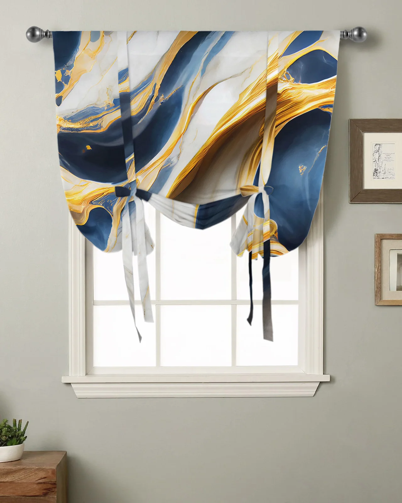 

Мраморная текстура, синяя кухонная Короткая занавеска на окна, карманные шторы, домашний декор, маленькие римские занавески на окна для спальни