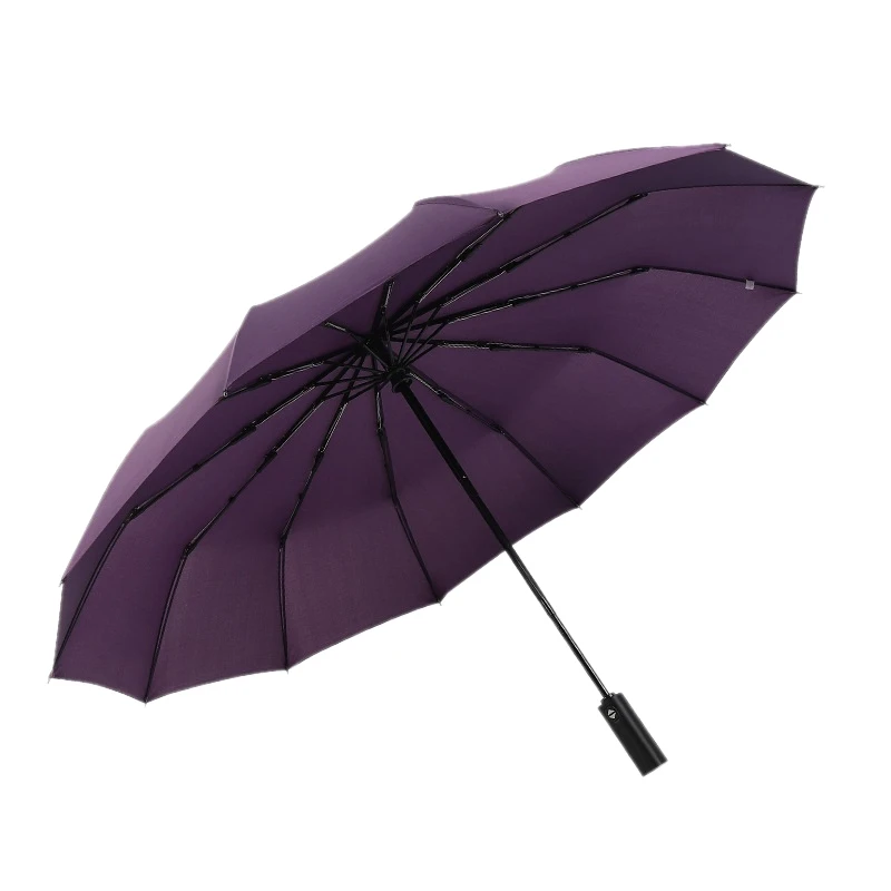 

Портативный складной зонт с 12 ребрами, ветрозащитные компактные дорожные большие дождевые зонты для мужчин и женщин с автоматическим открыванием/закрытием