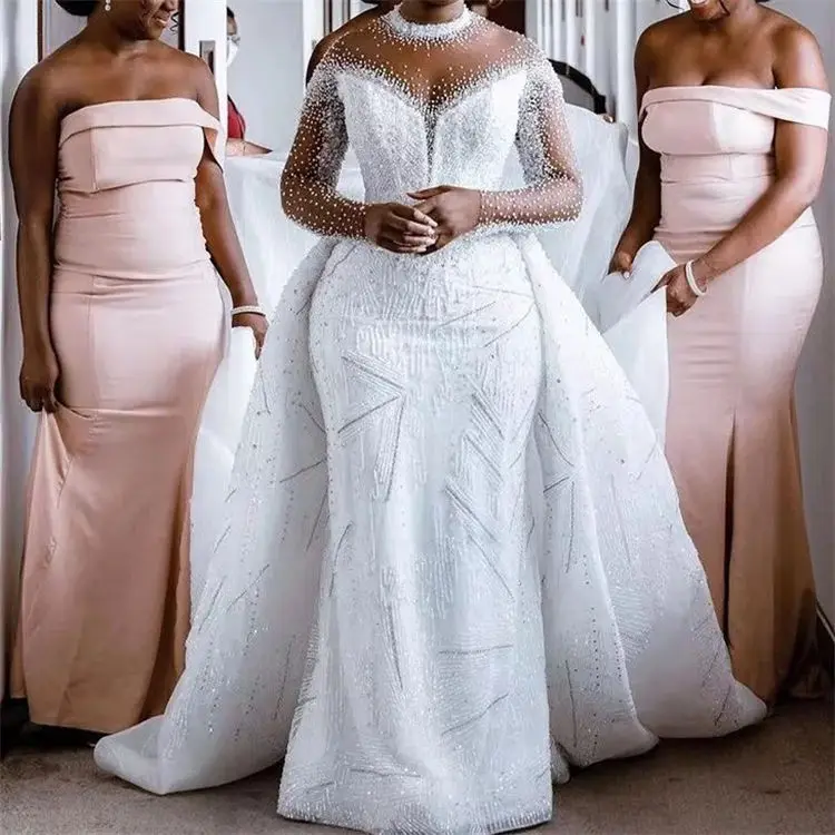 Mermaid wedding dresses African plus size wedding dresses beaded sequin dismountable long train wedding dress
Mermaid wedding dresses African plus size wedding dresses beaded sequin dismountable long train wedding dress
