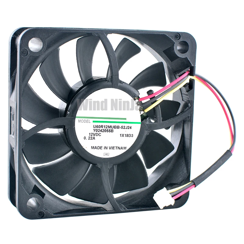 

U60R12MUBB-52J24 Y0242055B 6cm 60mm fan 60x60x15mm DC12V 0.22A 3pin Axial flow fan cooling fan for projector chassis
