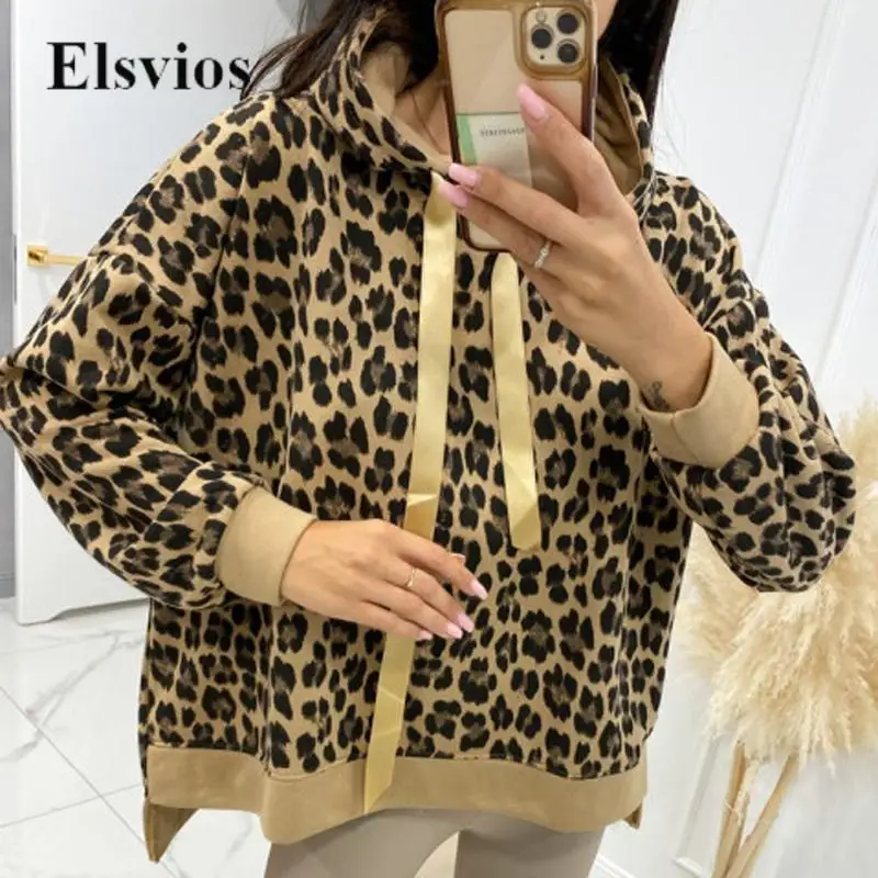 Fashion Long Sleeve Drawstring Hooded Sweatshirt Women's Loose Harajuku Top Pullover Spring Autumn Casual Female Leopard Hoodies
Fashion Long Sleeve Drawstring Hooded Sweatshirt Women's Loose Harajuku Top Pullover Spring Autumn Casual Female Leopard Hoodies