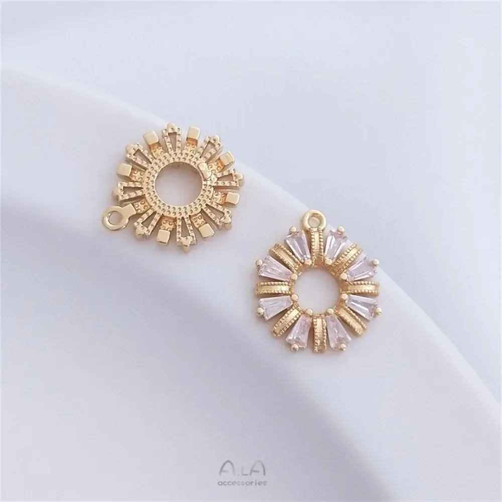 14K Gold-plated T-square Zirconium Wreath Pendant Round Ring 925 Silver Needle Earrings DIY Handmade Headpiece Accessories K187
14K Gold-plated T-square Zirconium Wreath Pendant Round Ring 925 Silver Needle Earrings DIY Handmade Headpiece Accessories K187