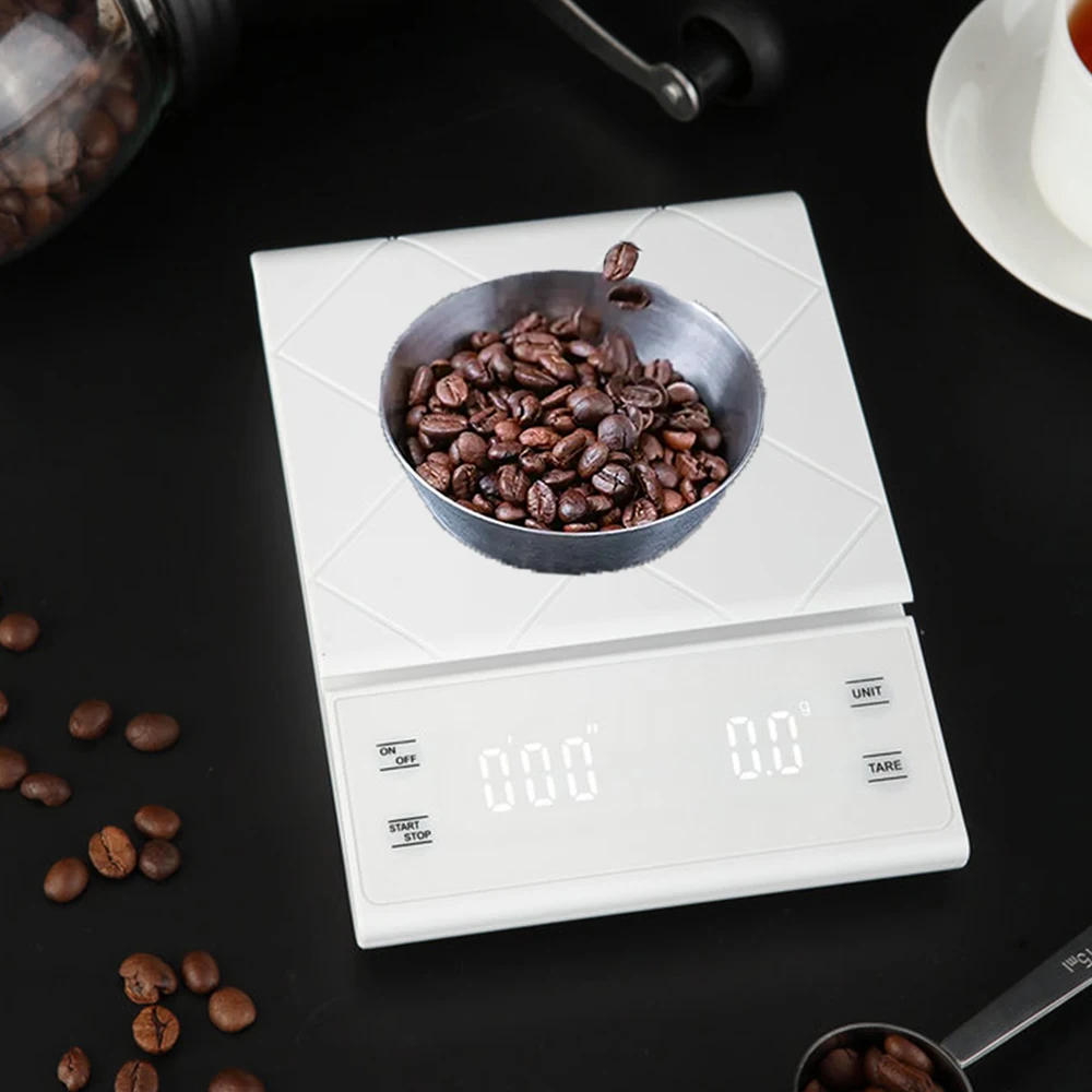 

High Precision Coffee Scale with Timer Digital Display 3kg/0.1g Food Espresso Kitchen Scale Gram Weight Small Electronic Balance