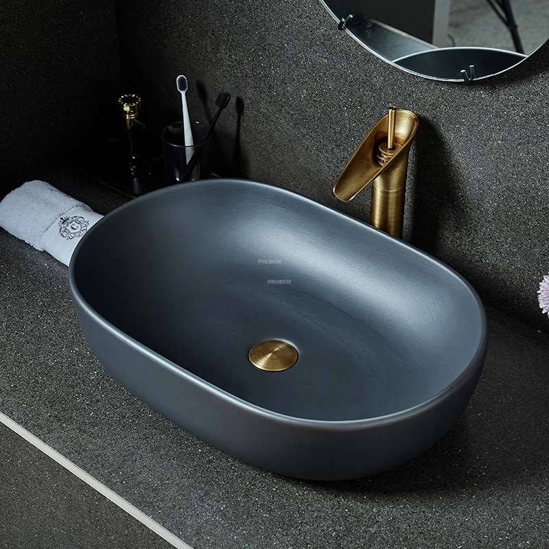 

Креативная художественная керамическая раковина для ванной в стиле ретро, большие раковины для ванной комнаты, роскошная домашняя мойка, Скандинавская кухонная столешница, раковина
