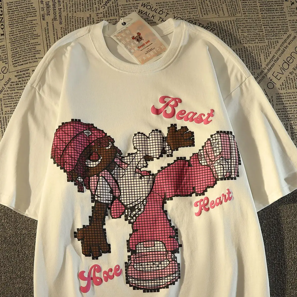 American hip-hop trend graphic T-shirt for men and women in 2023 summer loose fitting high street college style short sleeved
American hip-hop trend graphic T-shirt for men and women in 2023 summer loose fitting high street college style short sleeved