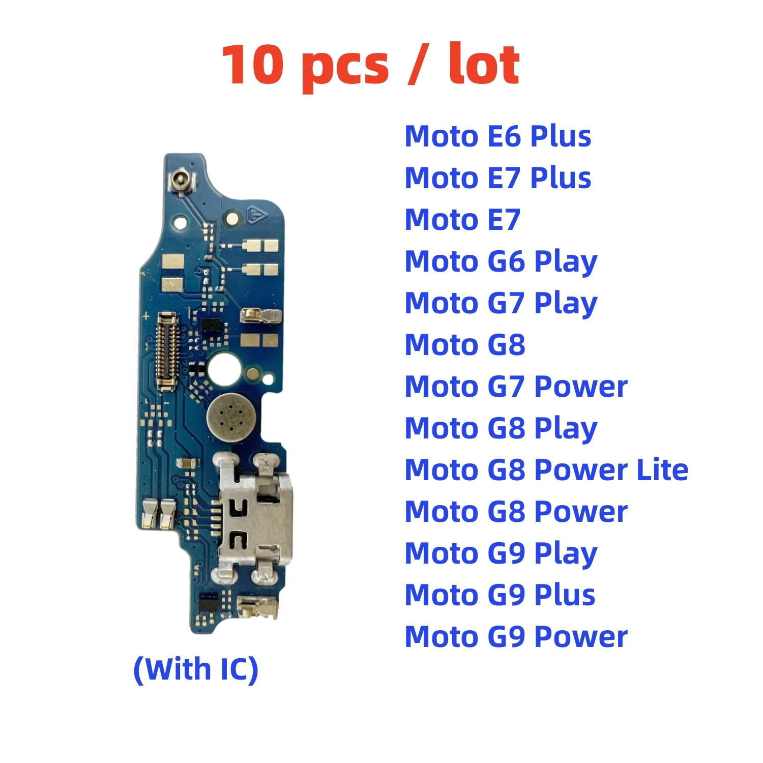 

10 Pcs/Lot USB Charger Dock Connector Board Charging Port Flex Cable For Motorola Moto G6 G7 G8 G9 Play Power Lite E7 Plus