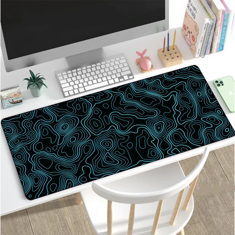 

Black White Advanced Contour Lines Mouse Pad Gaming Home Computer Custom Mouse Pads XXL Playmat Mat Computer Desktop Mouse Mats