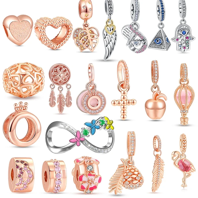 925 Silver Charms Dreamcatcher Feather Mom Balloon Rose Gold Pendant Infinite Heart Beads Fit Original Pandora Bracelet Jewelry
925 Silver Charms Dreamcatcher Feather Mom Balloon Rose Gold Pendant Infinite Heart Beads Fit Original Pandora Bracelet Jewelry