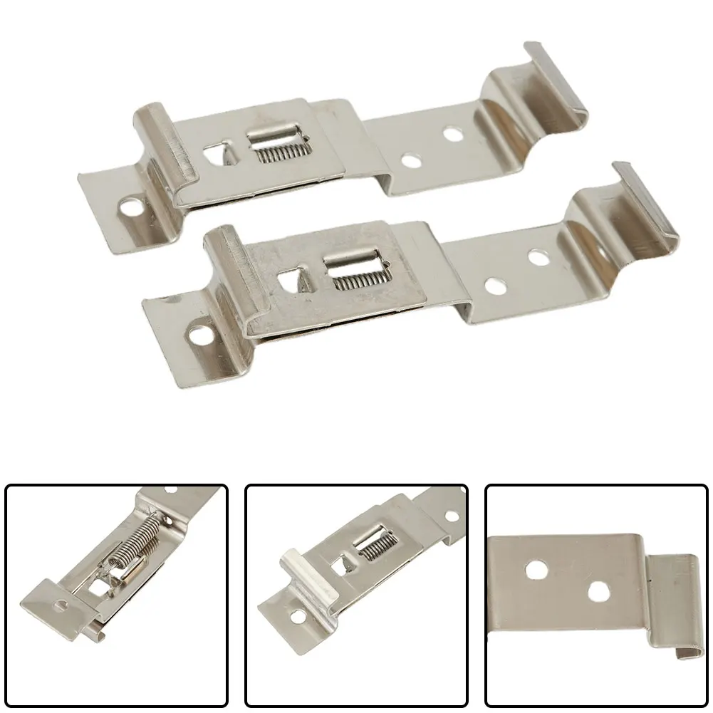 

2pcs European Car License Plate Frame Holder Fastener Trailer Number Plate Clips Spring Loaded Stainless Steel Bracket