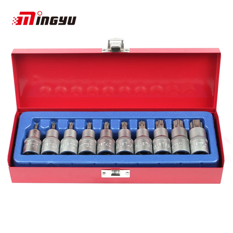 Plum-shaped Torx Screwdriver Bit 1/2 For Ratchet Star Socket Wrench End Set 10pcs Tamper Proof Tip Driver Sleeves Kit
Plum-shaped Torx Screwdriver Bit 1/2 For Ratchet Star Socket Wrench End Set 10pcs Tamper Proof Tip Driver Sleeves Kit