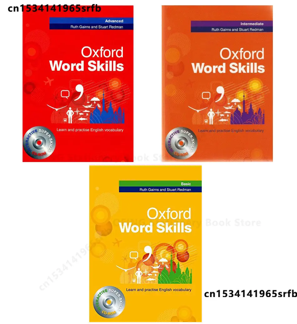

3PCS Oxford Word Skills Basic / Intermediate / Advanced Learn and Practise English Vocabulary Textbook Workbook