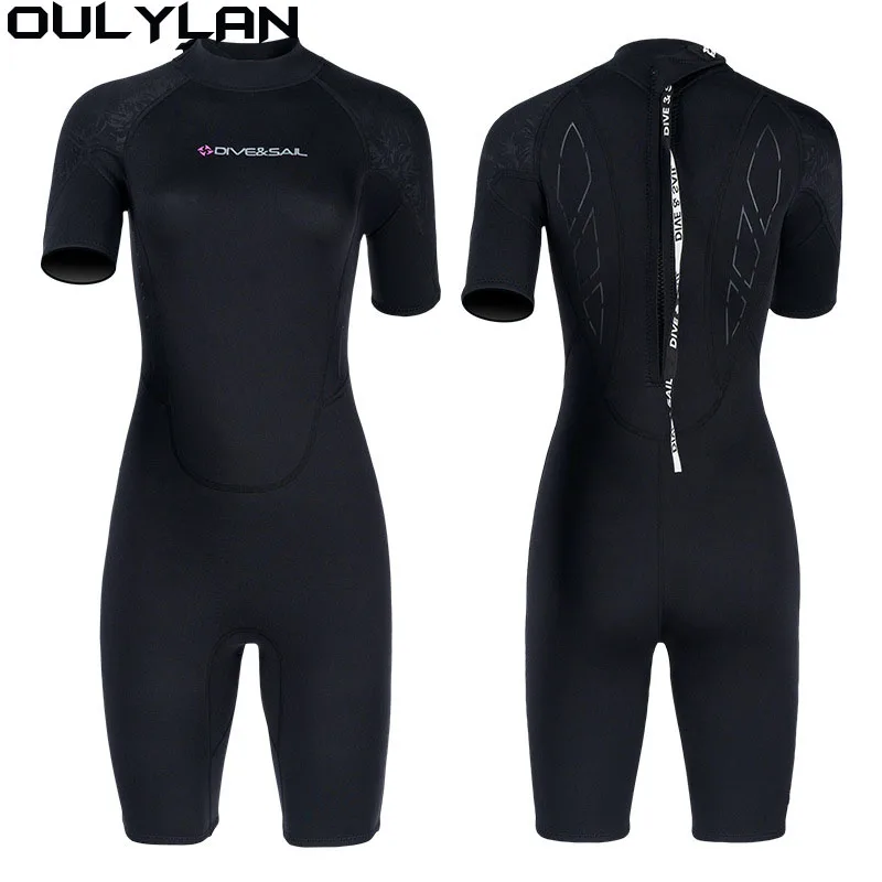 

Oulylan Diving Suit Surfing Jellyfish Snorkeling Spearfishing Wet Suit 3MM Neoprene Short Sleeves Women Wetsuit Keep Warm Scuba