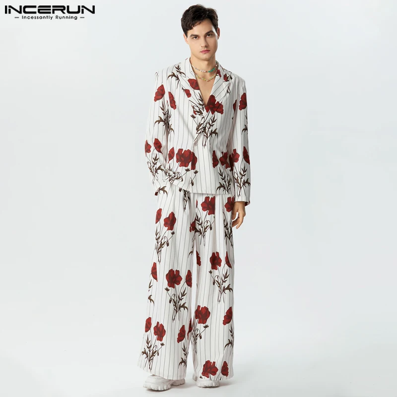 INCERUN 2023 American Style Handsome Men Sets Rose Print Stripe Printing Leisure Tops Wide Leg Pants Fashion Suit 2 Pieces S-5XL
INCERUN 2023 American Style Handsome Men Sets Rose Print Stripe Printing Leisure Tops Wide Leg Pants Fashion Suit 2 Pieces S-5XL