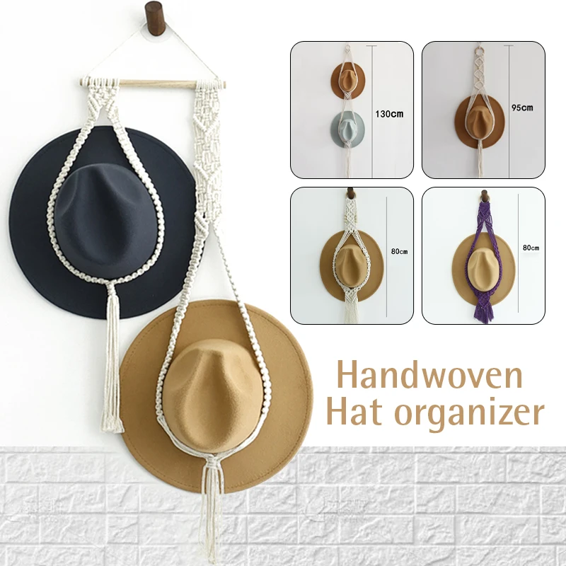 Macrame Hat Hangers Boho Hat Hangers for Wall Bohemian Women Hat Rack Hat Organizer Decorative Cap Holder for Wide Brim Cap
Macrame Hat Hangers Boho Hat Hangers for Wall Bohemian Women Hat Rack Hat Organizer Decorative Cap Holder for Wide Brim Cap