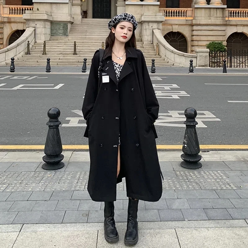 Spring Autumn Woman Long Black Trench Coat Fashion Korean Streetwear Style Loose Casual Elegant Thin Women's Windbreaker Coat
Spring Autumn Woman Long Black Trench Coat Fashion Korean Streetwear Style Loose Casual Elegant Thin Women's Windbreaker Coat