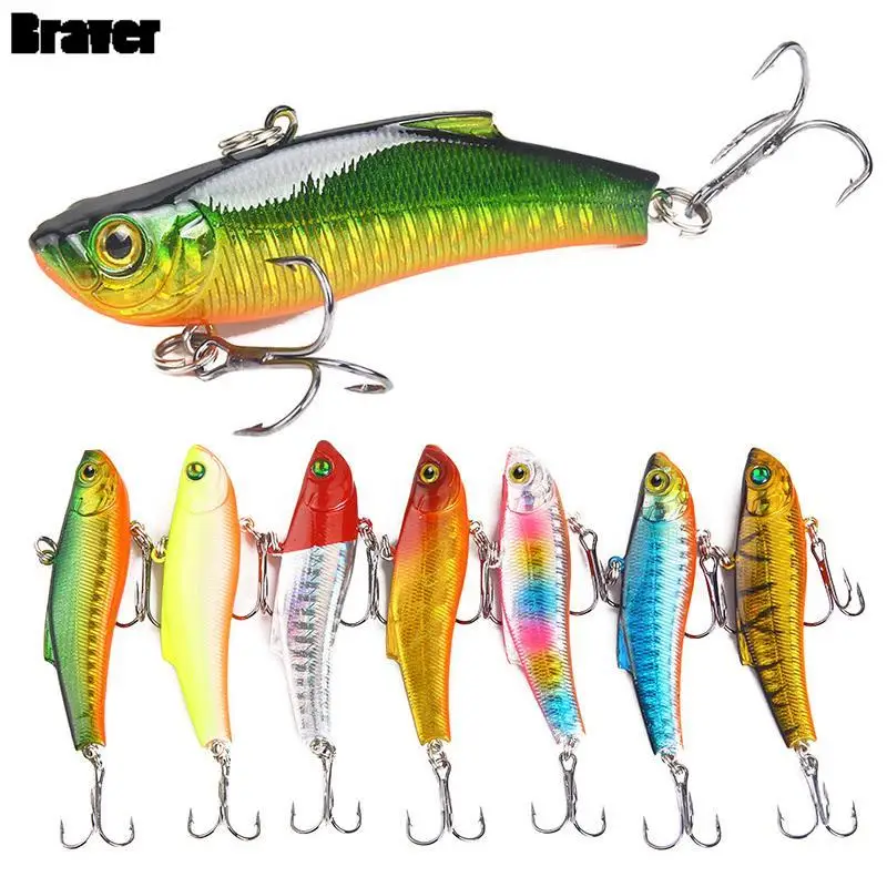 

1Pcs Winter Ice Fishing Lure 7cm/18g Sinking Isca Artificial Rattlin Vibration VIB Hard Bait Crankbait Treble Hooks Tackle