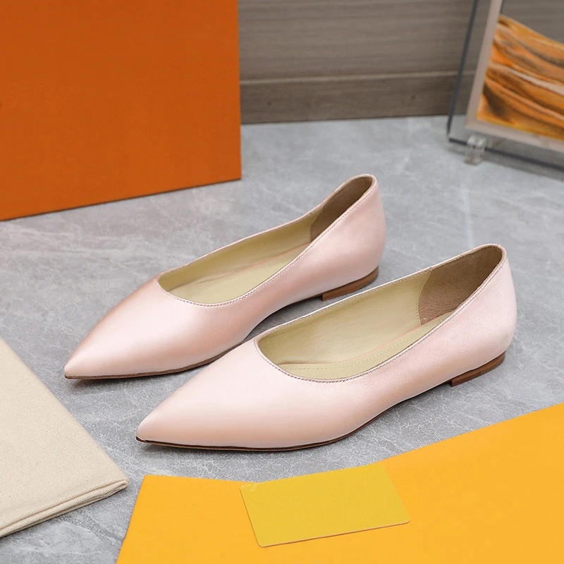 

Summer Top-level Women's Pumps New Shallow Mouth Design Banquet Female High Heels Satin Material Pointed Head Single Shoes