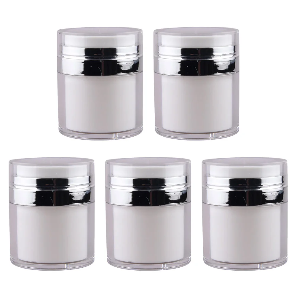 

5 Pcs Press Cream Jar Buttercream Multipurpose Lotion Container Round Eye Pump Travel Cream Empty Lotion Containers With Pumps
