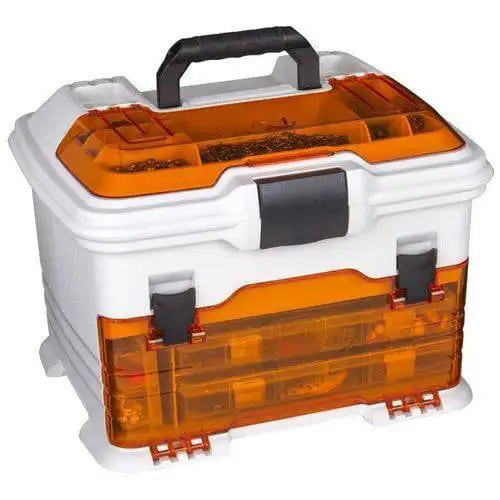 

T4P Pro Multi Loader, Fishing Tackle Box, White, Orange, 33.5 inches long, Plastic Concrete mold Foam sheet Key holder Pulse oxi