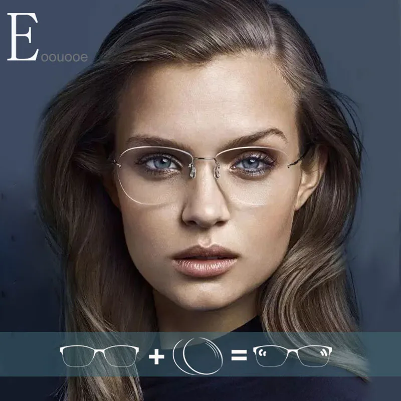 Rimless Glasses Titanium Spectacles Photochromism Prescription Lens Aviation Eyewear Multifocal Opticas Assembly Glasse Frame
Rimless Glasses Titanium Spectacles Photochromism Prescription Lens Aviation Eyewear Multifocal Opticas Assembly Glasse Frame