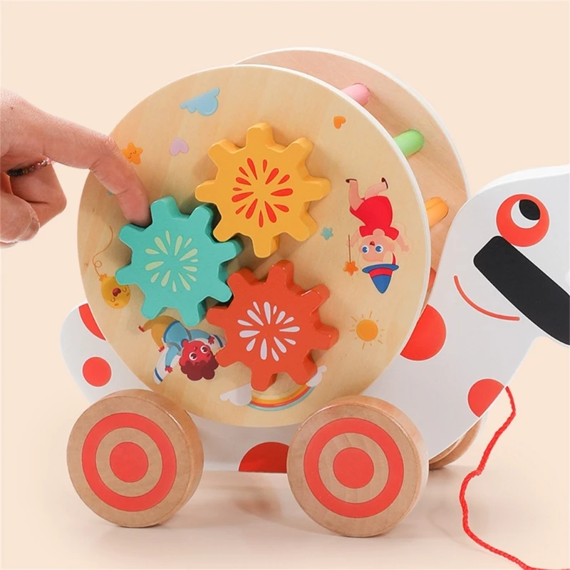 

Puppy Pull Along Toy Encourage Walking Toy Walking Along for Toddlers Pull Along Toy with Clock for Baby Toddlers