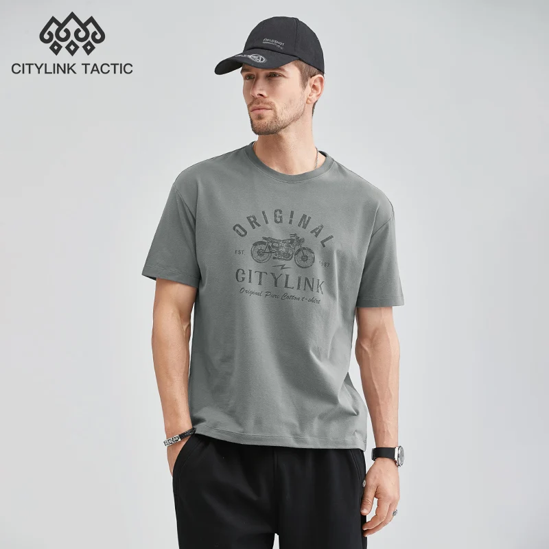 

Длинная Штапельная футболка CKNE 60S, Новинка лета 2024, свободная футболка из чистого хлопка с круглым вырезом и коротким рукавом для мужчин