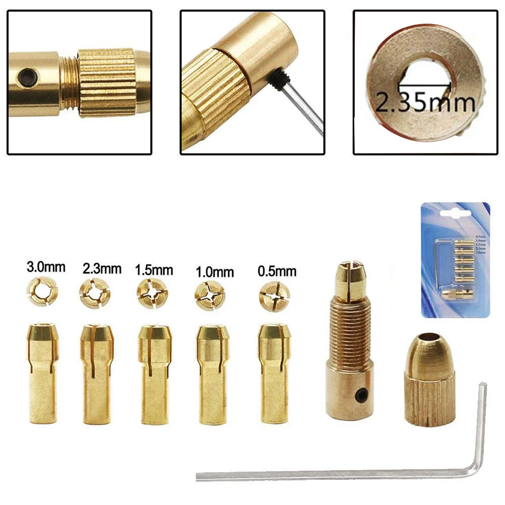 7pc 2.35/3.17/4.05/5.05mm Mini Drill Brass Collet Mini Drill Chucks For Electric Motor Shaft Drill Bit Tool Drill Chuck Adapter
7pc 2.35/3.17/4.05/5.05mm Mini Drill Brass Collet Mini Drill Chucks For Electric Motor Shaft Drill Bit Tool Drill Chuck Adapter