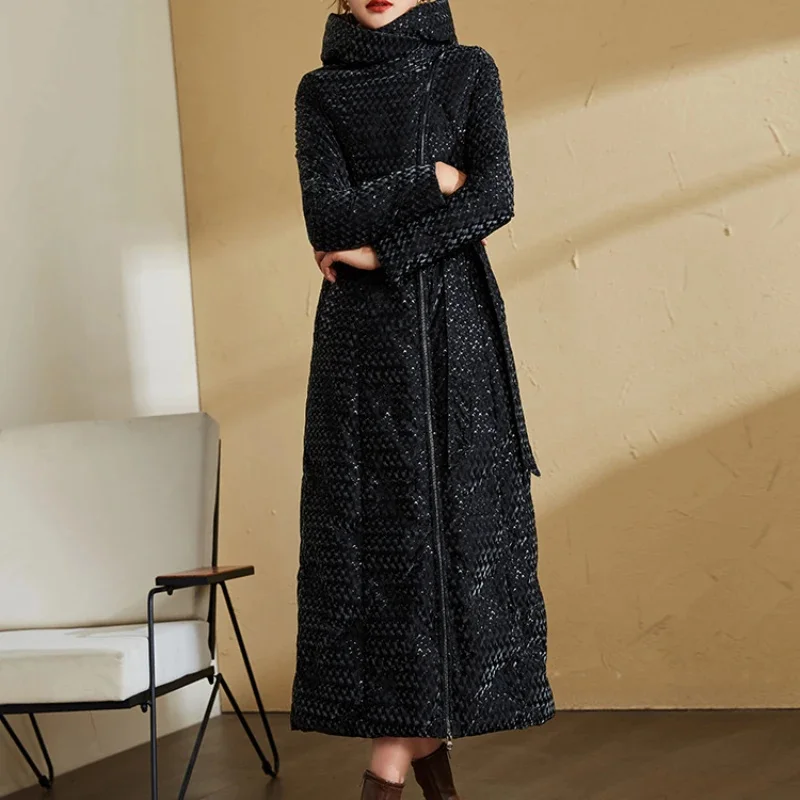 Black Long Down Jacket for Women Winter New Outwears High-end Fashion Waistband Tops Roupas Femininas Casacos E Jaquetas De Frio
Black Long Down Jacket for Women Winter New Outwears High-end Fashion Waistband Tops Roupas Femininas Casacos E Jaquetas De Frio