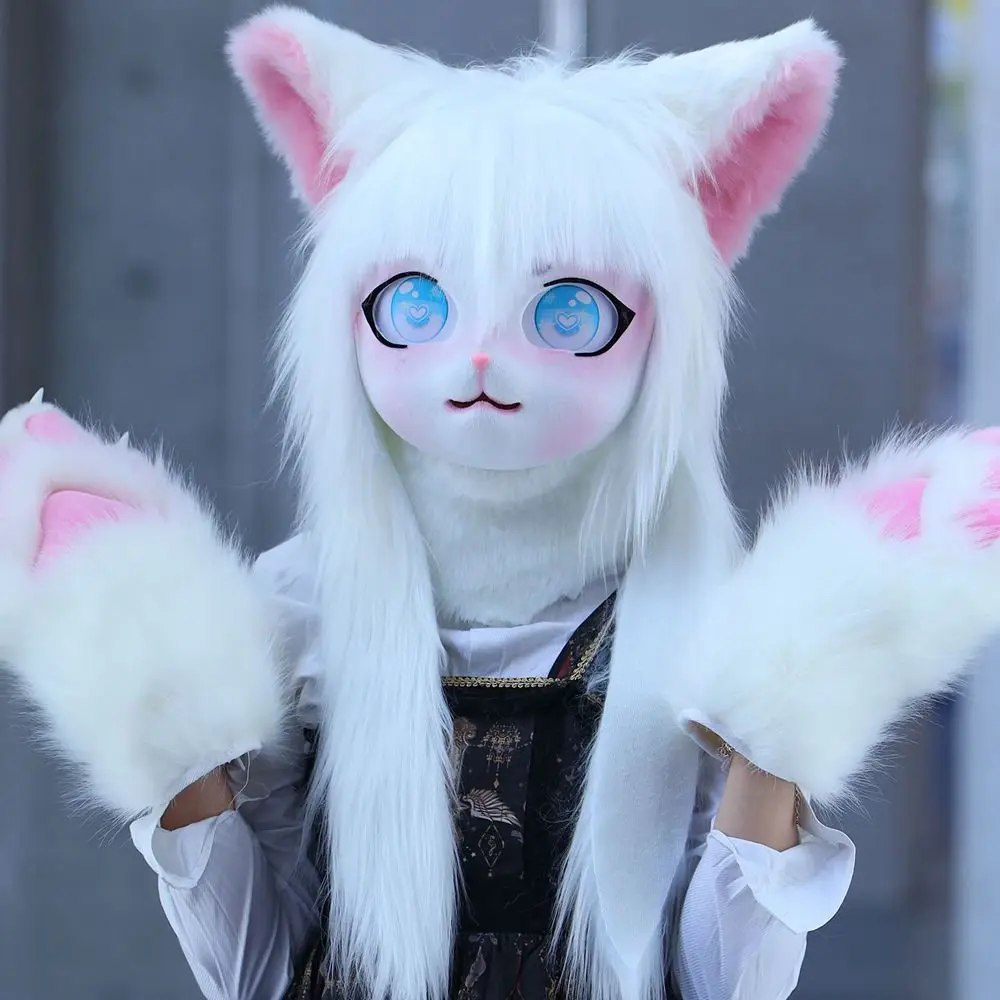 

Cute Fursuit Kigurumi Headgear Furry Animal Cosplay Costumes Furries Rubbit Masks Cat Comiket Furries Doll Costumes