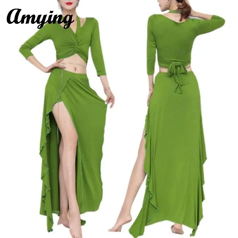 Belly Dance Costume Set for Women Stage Performance Clothing Dance Training Suit Sexy Slim Tops and Split Long Skirt Suit Dress
Belly Dance Costume Set for Women Stage Performance Clothing Dance Training Suit Sexy Slim Tops and Split Long Skirt Suit Dress