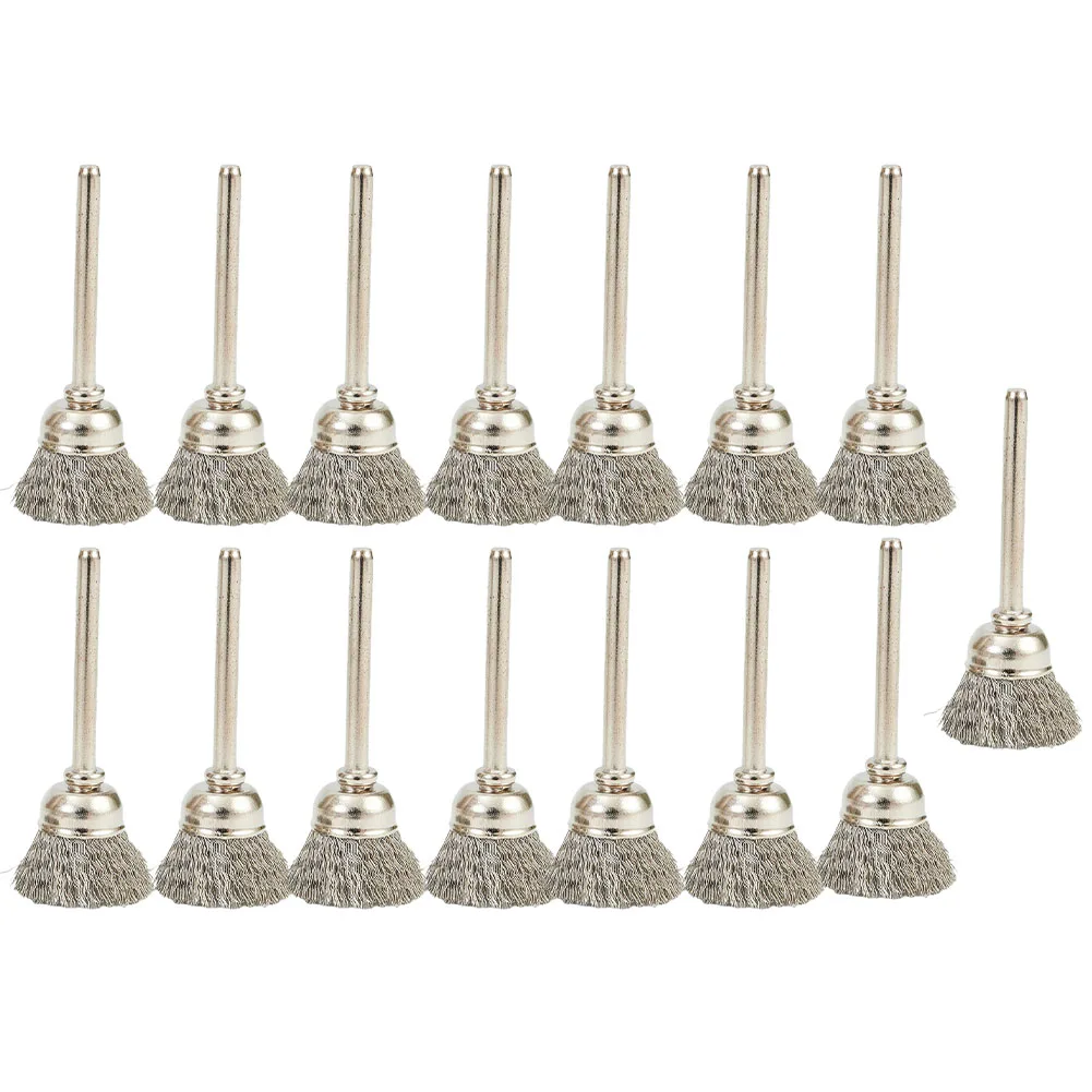 15pcs/set 15mm Silver Stainless Steel Wire Cup Wheel Brushes Polishing Brush For Rotary Tool Metal Rust Removal Polishing Brush
15pcs/set 15mm Silver Stainless Steel Wire Cup Wheel Brushes Polishing Brush For Rotary Tool Metal Rust Removal Polishing Brush