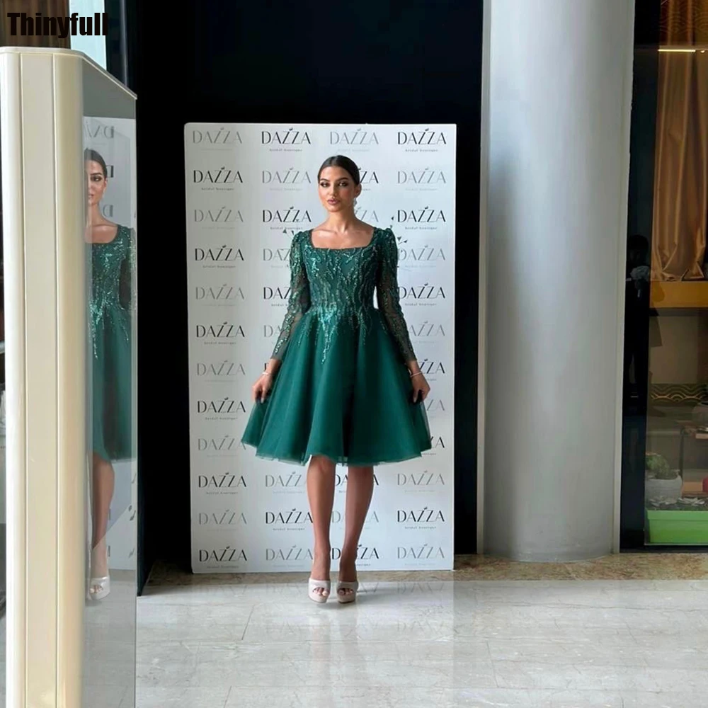Thinyfull A-line Short Evening Party Dresses Square Collar Long Sleeves Prom Dress Sequin Formal Occasion Gowns Robe De Soirée
Thinyfull A-line Short Evening Party Dresses Square Collar Long Sleeves Prom Dress Sequin Formal Occasion Gowns Robe De Soirée