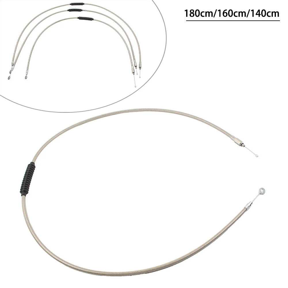 

140cm 160cm 180cm Stainless Motorbike Clutch Cable For Harley Dyna FXDWG Softail Fatboy FLSTF Road Glide