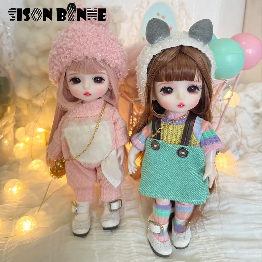SISON BENNE Mini 1/8 BJD Doll Cute Girl With Clothes Pants Shoes Wigs Makeup Full Set Lifelike
SISON BENNE Mini 1/8 BJD Doll Cute Girl With Clothes Pants Shoes Wigs Makeup Full Set Lifelike