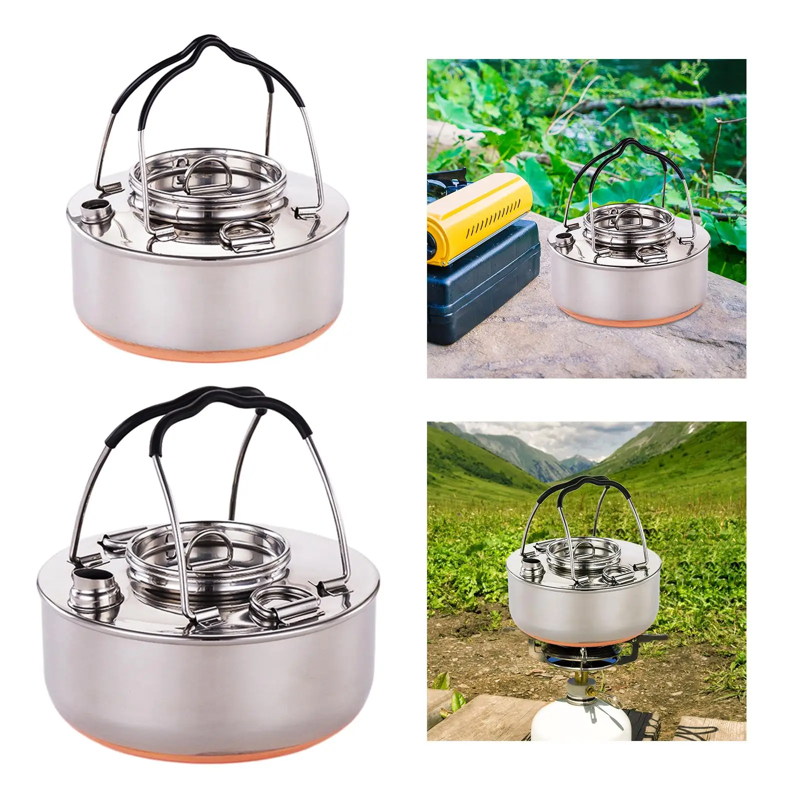 Camping Kettle Teapot Portable Durable Water Kettle Camping Tea Kettle for Mountaineering Yard Backpacking Hiking Barbecue
Camping Kettle Teapot Portable Durable Water Kettle Camping Tea Kettle for Mountaineering Yard Backpacking Hiking Barbecue