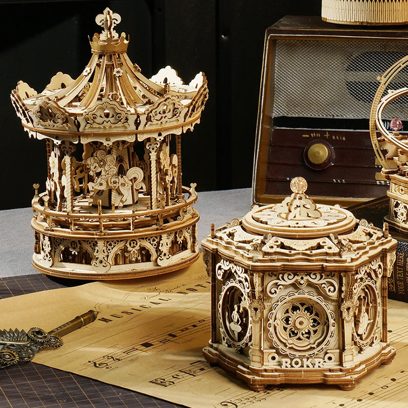 Ruoruoke Mechanical Music Box Amk62 Beloved Carousel Wooden Diy Hand-Assembled Model Music Box
Ruoruoke Mechanical Music Box Amk62 Beloved Carousel Wooden Diy Hand-Assembled Model Music Box