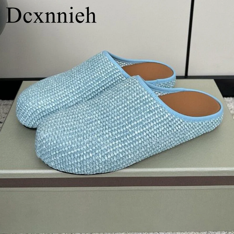 2024 Новые повседневные универсальные тапочки на плоской подошве, плетеные универсальные туфли Muller, летние пляжные тапочки унисекс для отдыха на открытом воздухе 
2024 Новые повседневные универсальные тапочки на плоской подошве, плетеные универсальные туфли Muller, летние пляжные тапочки унисекс для отдыха на открытом воздухе