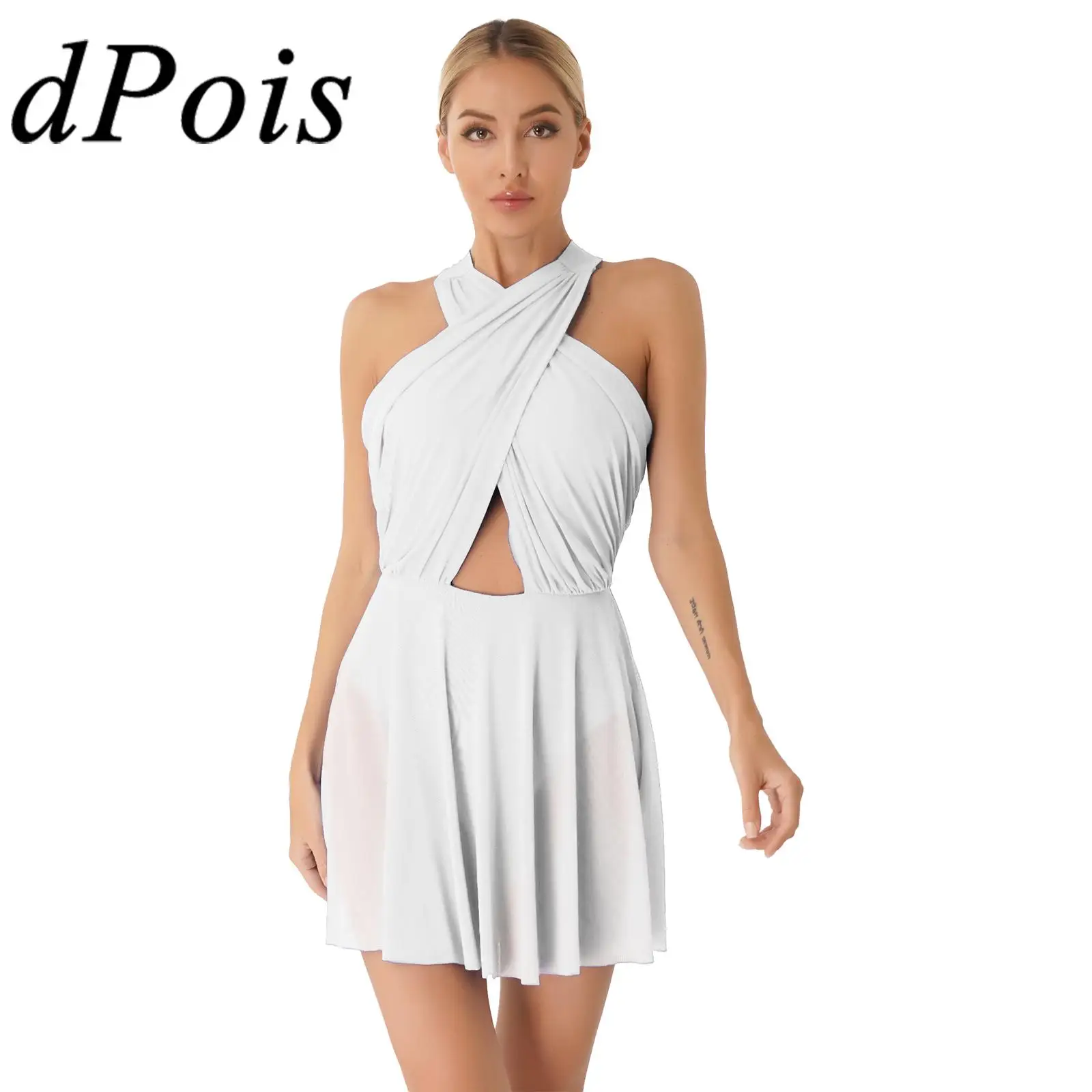 Womens Flowy Mesh Sleeveless Ballet Leotard Dresses Dancewear Elegant Adult Modern Lyrical Dance Costume Figure Skating Dress
Womens Flowy Mesh Sleeveless Ballet Leotard Dresses Dancewear Elegant Adult Modern Lyrical Dance Costume Figure Skating Dress