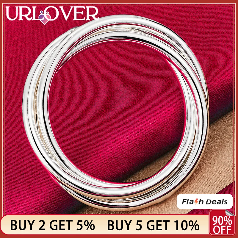 URLOVER 925 Sterling Silver Three Round Circle Cross Bangle For Women Man Bangles Engagement Wedding Party Fashion Jewelry Gift
URLOVER 925 Sterling Silver Three Round Circle Cross Bangle For Women Man Bangles Engagement Wedding Party Fashion Jewelry Gift