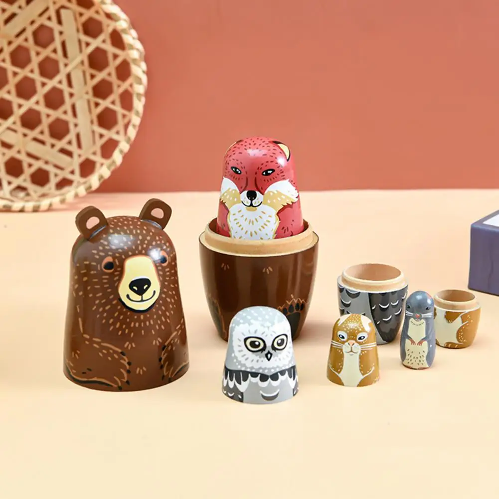 Nesting Doll Handmade Nesting Doll Set 5 Layers Color Drawing Wooden Matryoshka Stacking Toy Kids Ornament Desktop Decoration 
Nesting Doll Handmade Nesting Doll Set 5 Layers Color Drawing Wooden Matryoshka Stacking Toy Kids Ornament Desktop Decoration