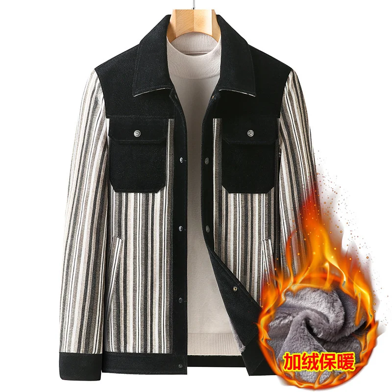 Arrival Super Large Autumn Winter New Fashion Casual Lapel Stripe Plush Thick Jacket Plus Size L XL 2XL 3XL 4XL 5XL 6XL 7XL 8XL
Arrival Super Large Autumn Winter New Fashion Casual Lapel Stripe Plush Thick Jacket Plus Size L XL 2XL 3XL 4XL 5XL 6XL 7XL 8XL