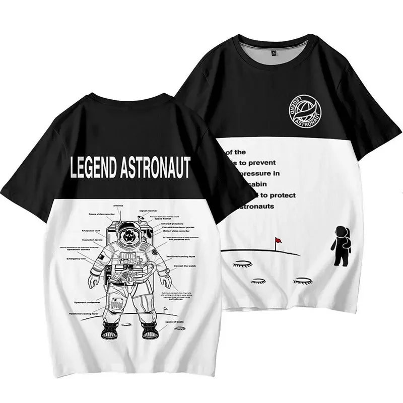 

Unisex Legendary astronauta 3D O LED T-shirt, Harajuku, Hip-Hop roupas, moda de rua, verão