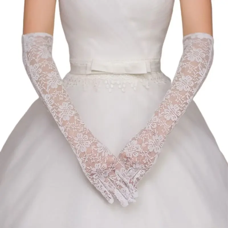 Wedding Dress Accessories Charm Bridal Gloves White Lace with Finger Long Glove Elegant Lady Bride Prom Jewelry
Wedding Dress Accessories Charm Bridal Gloves White Lace with Finger Long Glove Elegant Lady Bride Prom Jewelry