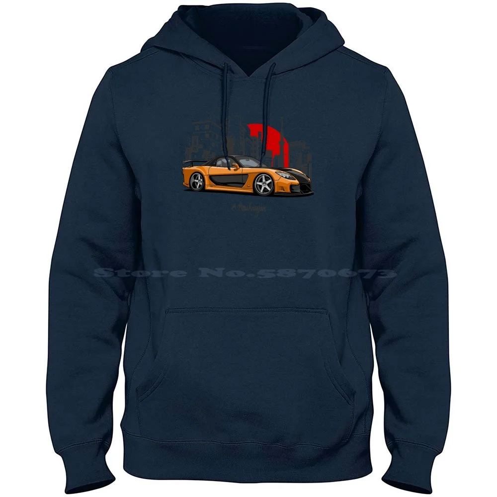 

Rx7 100% Cotton Hoodie Cars Automotive Automobile Stance Sportcar Japan Rx7 Efini Custom Tuning Monster Videbody Jdm