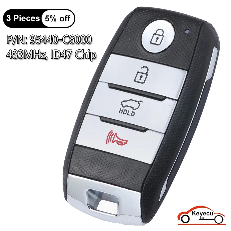 KEYECU 4 кнопки 433 МГц ID47 чип для Kia Sorento 2015 2016 2017 2018 Авто Смарт-пульт дистанционного управления брелок 95440-C6000
KEYECU 4 кнопки 433 МГц ID47 чип для Kia Sorento 2015 2016 2017 2018 Авто Смарт-пульт дистанционного управления брелок 95440-C6000